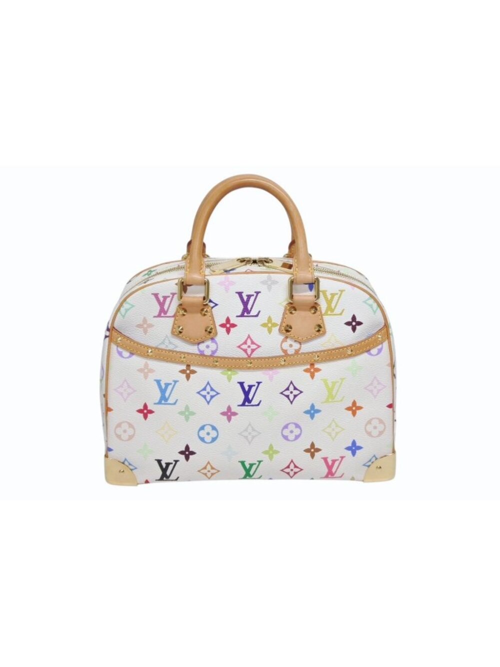 Louis Vuitton Handbag Takashi Murakami White Multicolor Gold